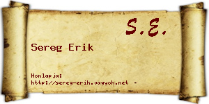 Sereg Erik névjegykártya